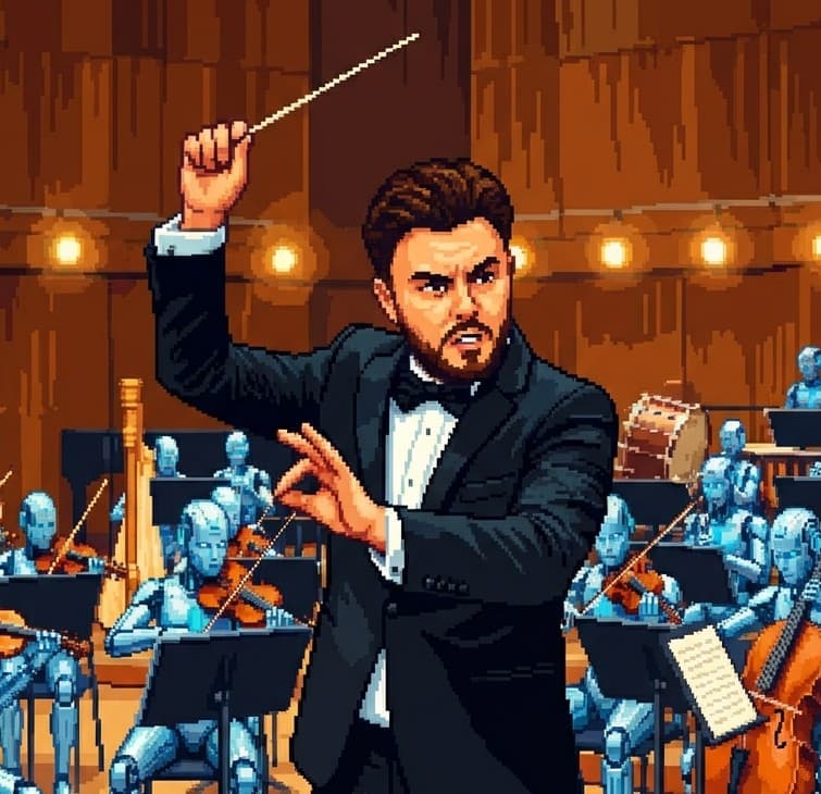 Un dirigeant orchestre une équipe d’agents IA
